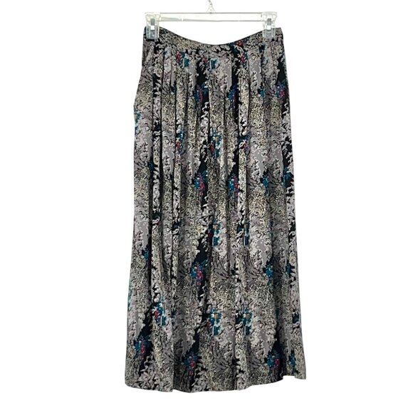 Code: 7 Dresses & Skirts - Vintage Code 7 New York Skirt Size 9 Black Gray Blue Red Tan Floral Pockets Used